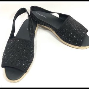 Lane Bryant Black beaded sandals 12w